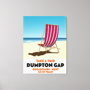 Dumpton Gap Broadstairs Kent seaside poster Canvas Print