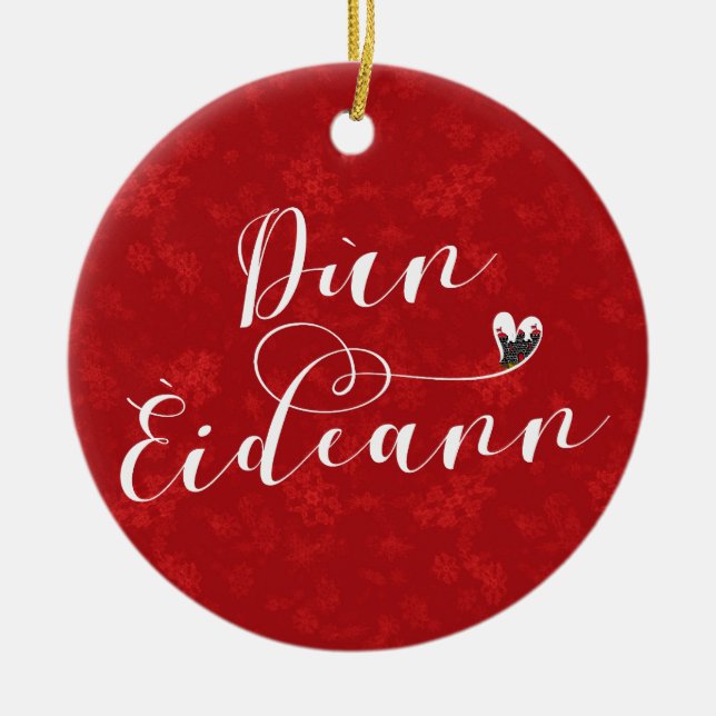 Dùn Èideann Flag Heart, Edinburgh Ceramic Tree Decoration (Front)