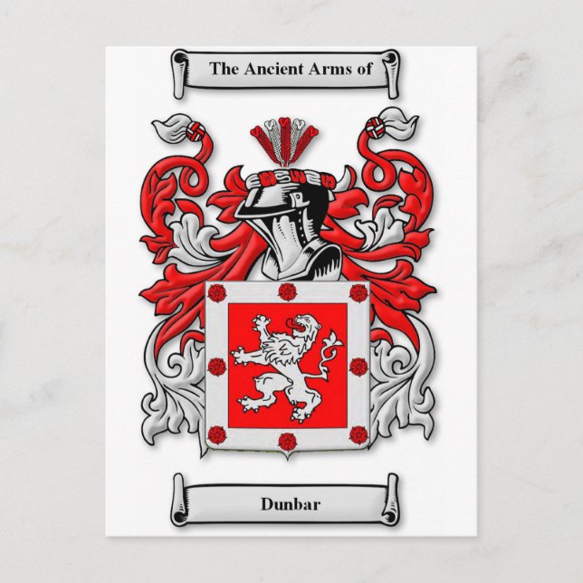 Dunbar Coat of Arms Postcard (Front)