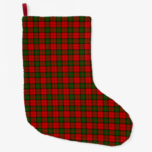 Dunbar tartan red green plaid large christmas stocking
