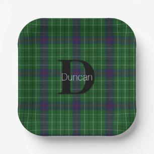 Duncan Clan Plaid Monogram Paper Napkins Plate