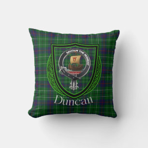 Duncan Scottish Clan Tartan and Crest Cushion