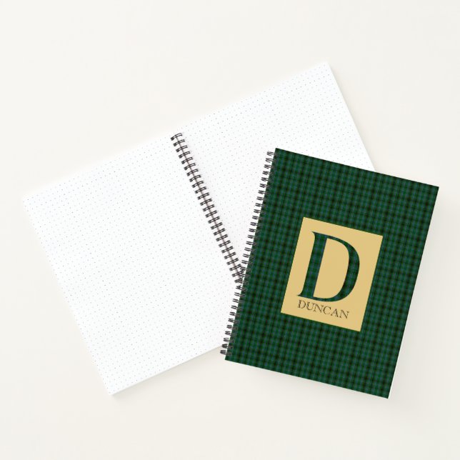 Duncan Tartan Monogram D  Notebook (Inside)
