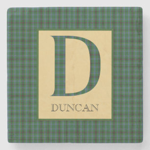 Duncan Tartan Monogram D  Stone Coaster
