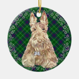 Duncan Tartan Scottie Ceramic Tree Decoration