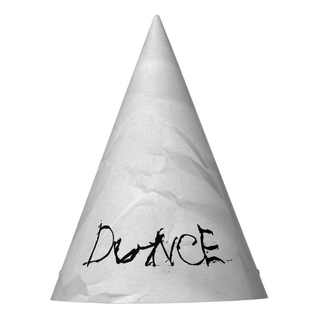 Dunce cap grunge crumpled party humor Party Hat (Front)