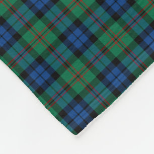 Dundas Clan Bright Green and Blue Tartan Fleece Blanket