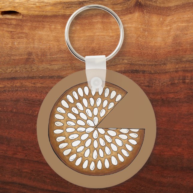 Dundee Cake Scotland Scottish Food Fruit Cake Key Ring (Back)