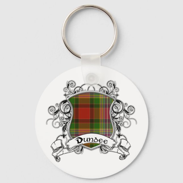 Dundee Tartan Shield Key Ring (Front)