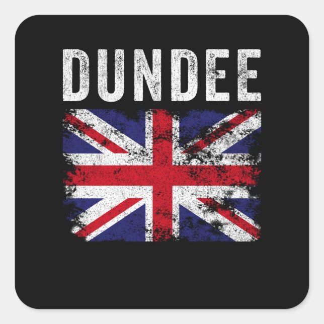 Dundee UK Flag Scotland Souvenir Square Sticker (Front)