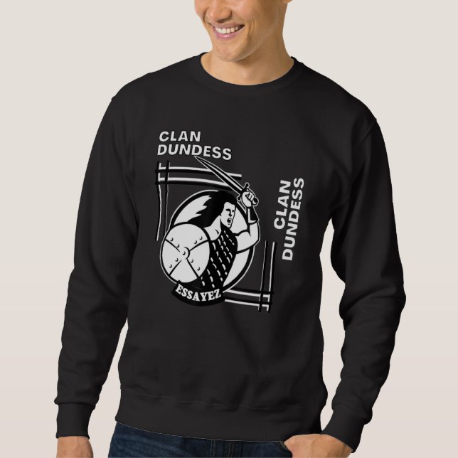 Dundess Clan Gaelic Motto Swordsman Sweatshirt (Front)