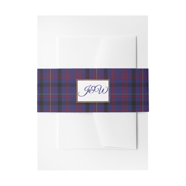 Dundonald Clan Tartan Wedding Belly Band Invitation Belly Band (Front Example)