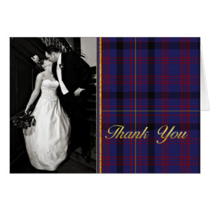 Dundonald Plaid Wedding Photo Thank You Card