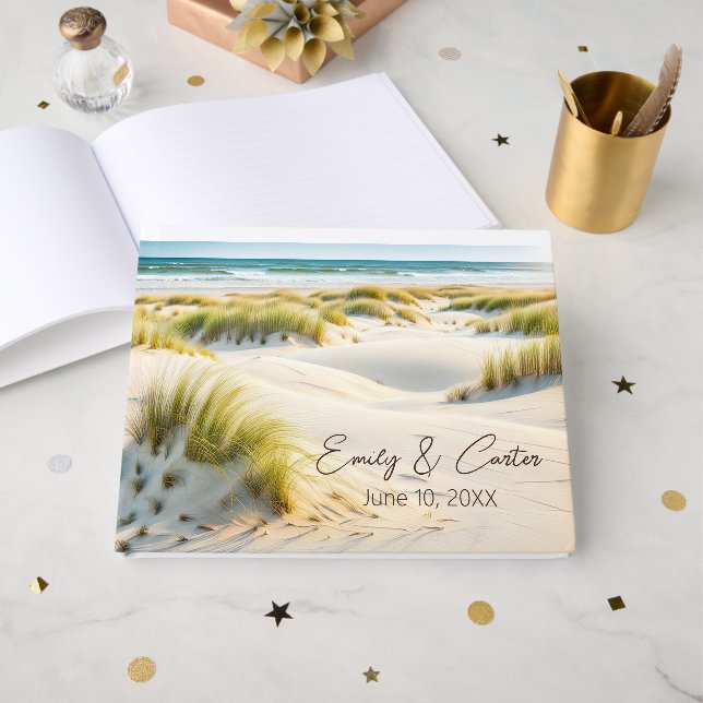 Dune Grass On Beach for Wedding Guest Book (Front Open)