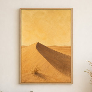 Dune Shadow Curve Watercolour Boho Art Poster