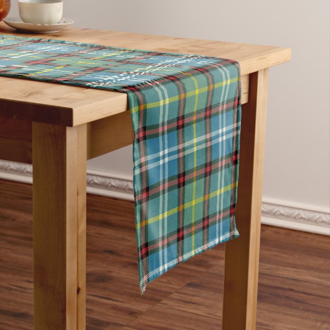 Dunedin New Zealand Tartan Plaid Short Table Runner (In Situ)