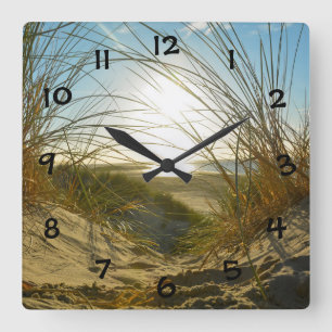 Dünengras und Meer - Square Wall Clock