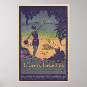 Dunes Beaches - Vintage Travel Poster