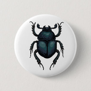 Dung beetle 6 cm round badge
