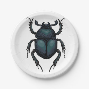Dung beetle paper plate
