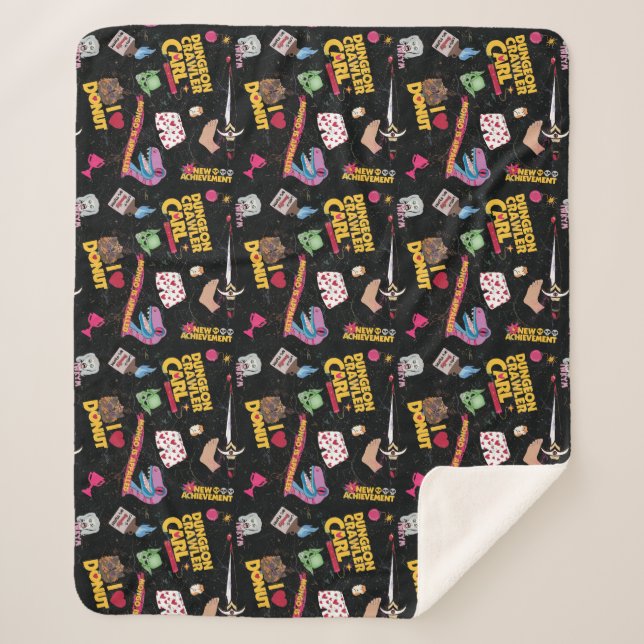 Dungeon Crawler Carl collage Sherpa Blanket (Front)