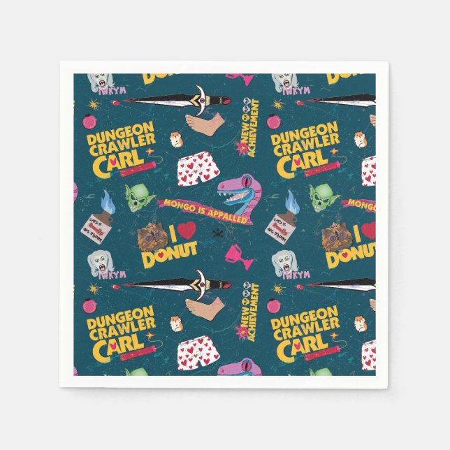 Dungeon Crawler Carl Repeating Blue Napkin (Front)