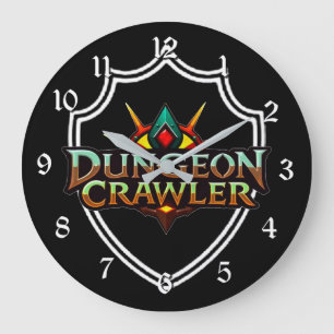 Dungeon Crawler Colour Logo Large Clock