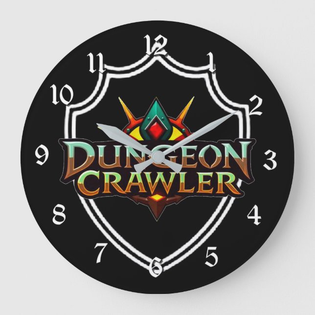 Dungeon Crawler Colour Logo Large Clock (Front)