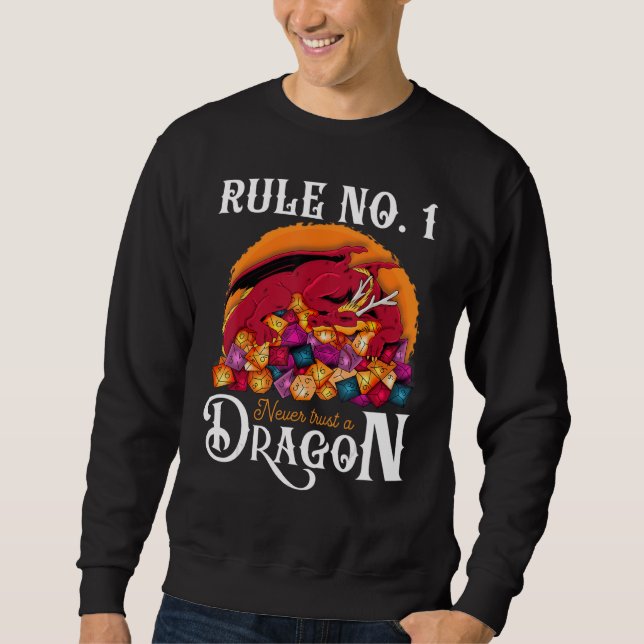 Dungeon Dice Shirt Never Trust A Dragon RPG Gamers (Front)