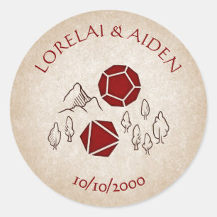 Dungeon Map RPG Gamer Wedding Classic Round Sticker