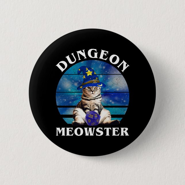 Dungeon Meowster 6 Cm Round Badge (Front)