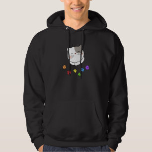 Dungeon Meowster And Nerdy Cat Polyhedral Dice Set Hoodie