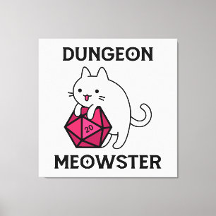 Dungeon Meowster Cat Funny Canvas Print