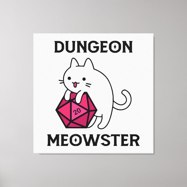 Dungeon Meowster Cat Funny Canvas Print (Front)