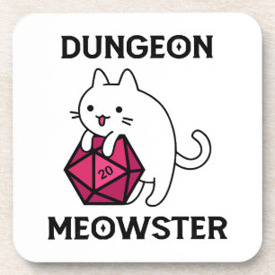 Dungeon Meowster Cat Funny Coaster