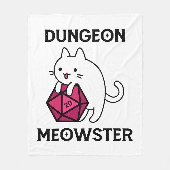 Dungeon Meowster Cat Funny Fleece Blanket (Front)