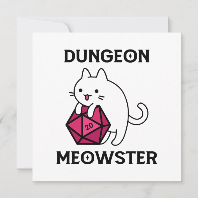 Dungeon Meowster Cat Funny Invitation (Front)