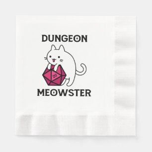 Dungeon Meowster Cat Funny Napkin