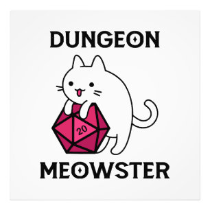 Dungeon Meowster Cat Funny Photo Print