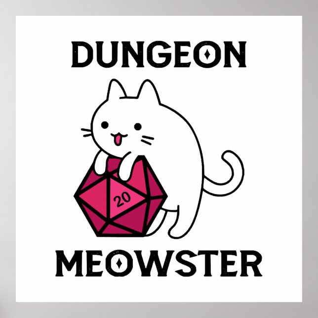 Dungeon Meowster Cat Funny Poster (Front)