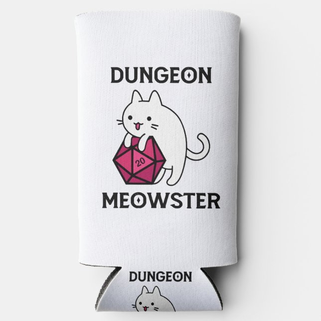 Dungeon Meowster Cat Funny Seltzer Can Cooler (Front)