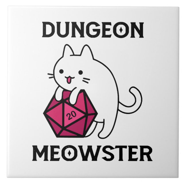 Dungeon Meowster Cat Funny Tile (Front)