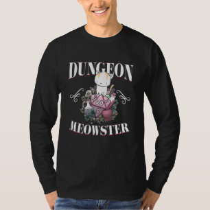 Dungeon Meowster Dnd Gamer Cat D20 T-Shirt
