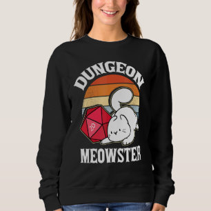 Dungeon Meowster Nerdy D20 Dice Nerd Kitten Cat Rp Sweatshirt