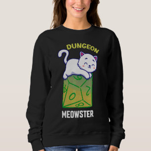 Dungeon Meowster Rpg Green Dice Slot Point Sweatshirt