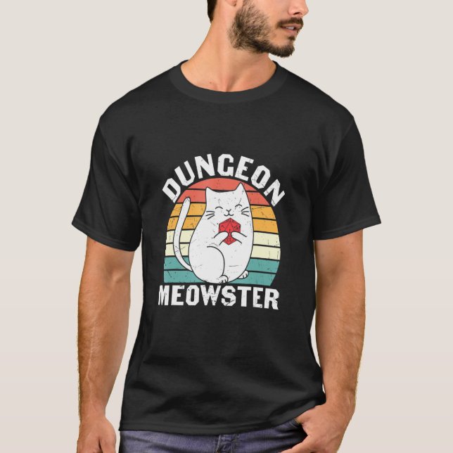 Dungeon Meowster Rpg Tabletop Gaming Dm Role Playe T-Shirt (Front)