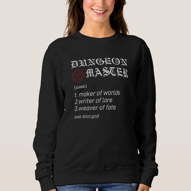 Dungeon Rpg Master Dice Rolling Boss Dragon Sweatshirt (Front)