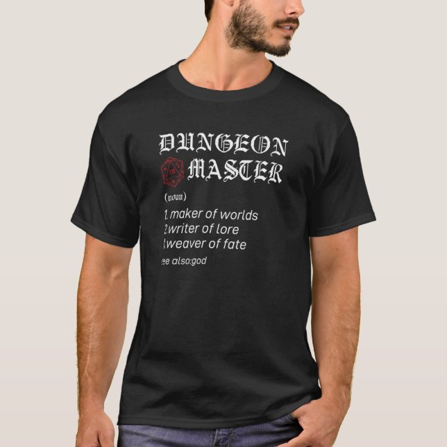 Dungeon Rpg Master Dice Rolling Boss Dragon T-Shirt (Front)