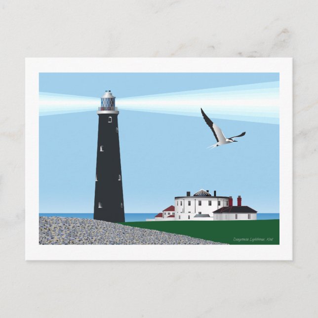 Dungeoness Lighthouse Postcard (Front)
