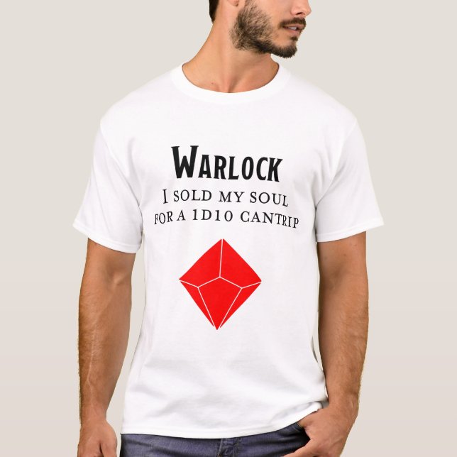 Dungeons and Dragons Funny Warlock T Shirt (Front)